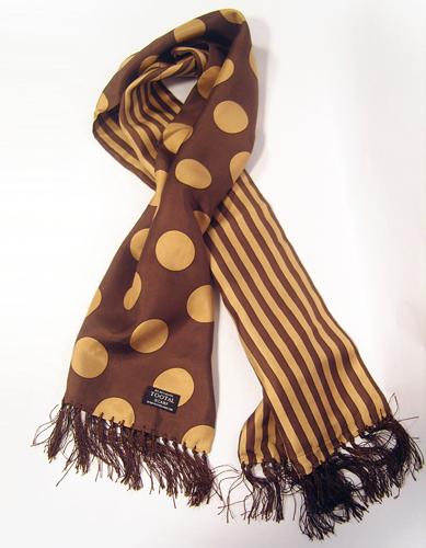 TOOTAL SCARF - Brown Penny Dot Stripe